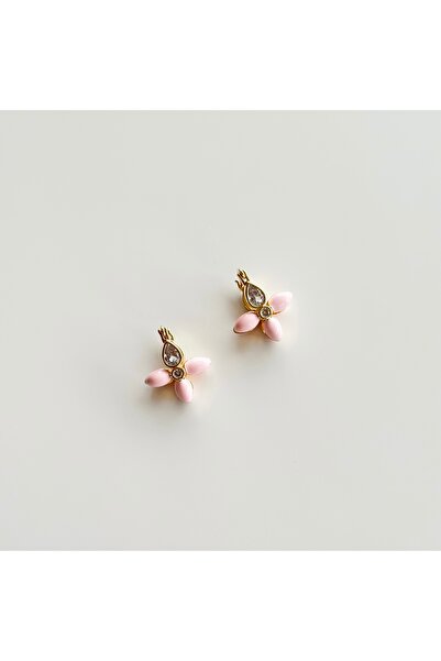 Vesce Atelier Burgundy Royal Floral Pink Earrings