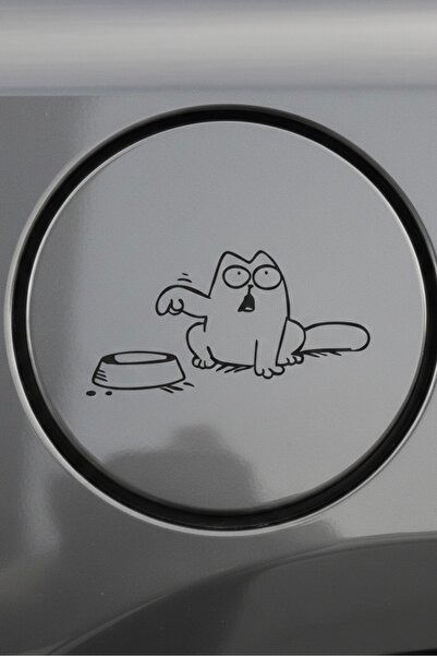 Yalıgraf Reklam Tabela Mama İsteyen Kedi Araba Sticker Yakıt Deposu Kapağı İç...