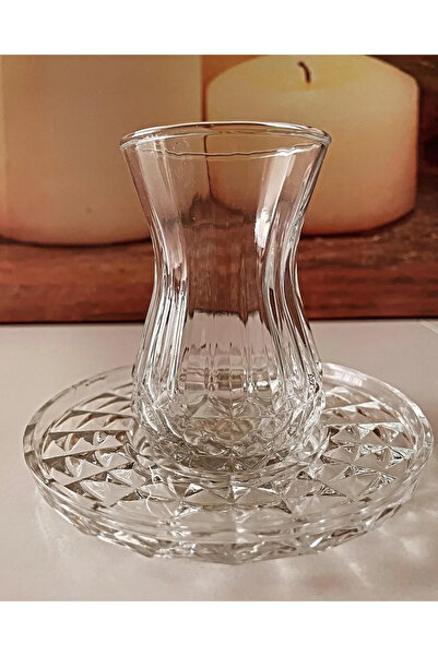 MericLine Alin Adela 6-Piece Glass Tea Plate Tea Plate Coaster (1047)