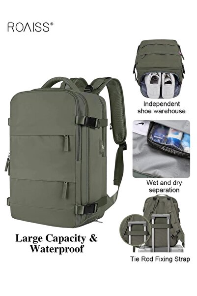 ROAISS Travel Backpack for Men Women Carry on Backpack with USB Charging Port...