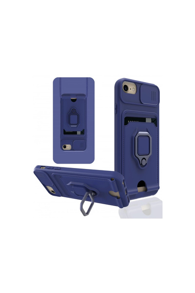 eco port حافظة آيفون 6 زوما مع حلقة بطاقة عمل من السيليكون - أزرق داكن