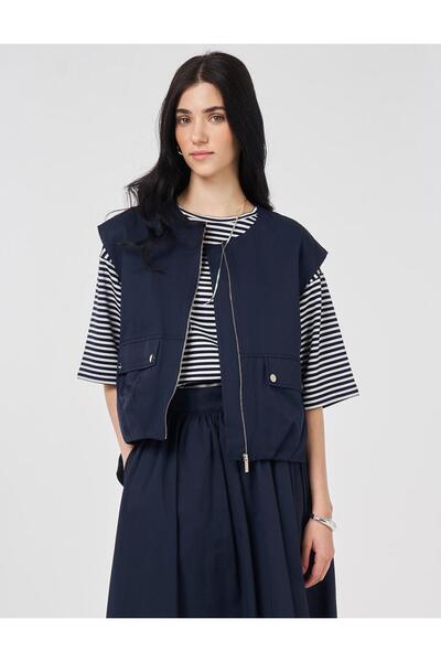 KYR Короткий жилет на блискавці, темно-синій