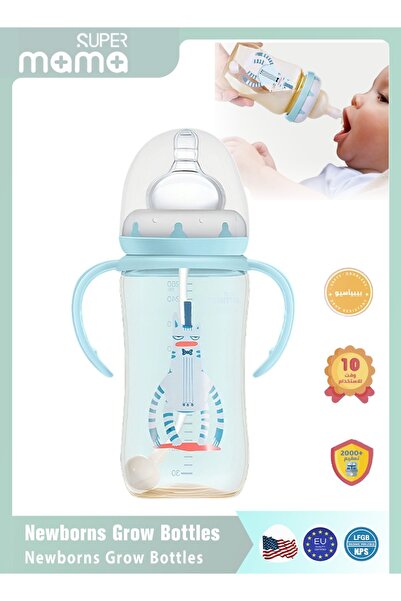 SUPERMAMA PPSU Anti-flatulence Natural Baby Feeding Bottle Medium Flow Rate D...