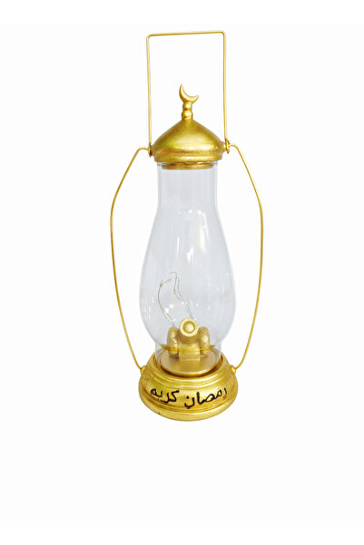 Saudi Arabia Islamic Crescent Moon Gold Lantern Ramadan LED Fanous with Glass...