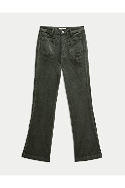 Marks & Spencer Pamuk Karışımlı Kadife Flare Pantolon