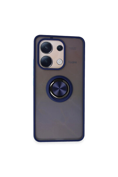 eco port غطاء سيليكون مونتريال مع حلقة لهاتف Redmi Note 13 4G - أزرق داكن