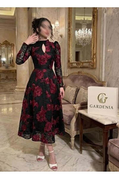 Gardenia Fashion Red Flower Long Dress