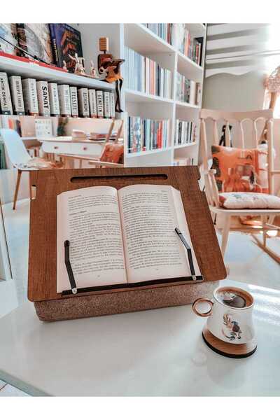 Saatistan Ayarlanabilir Minderli Kitap ve Laptop Okuma Çalışma Sehpası