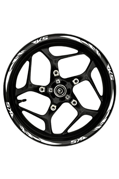 Fixelora 16 قطعة من شريط إطار العجلات Rks موديل 1 باللون الأبيض