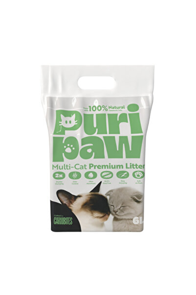 Carnibites - Puripaw Natural Multi-Cat Premium Clumping Litter, 100% Cassava ...