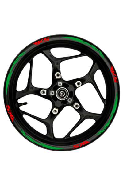 Fixelora 16 قطعة شريط حافة عجلة Rks موديل 1 أحمر-أخضر