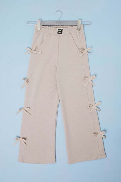 Fulla Moda Κοριτσίστικο παντελόνι με λεπτομέρεια κορδέλας