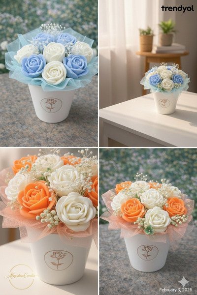 AlessandrinaCandles Alessandrina Handmade Wax Flower Basket – Limited Edition...