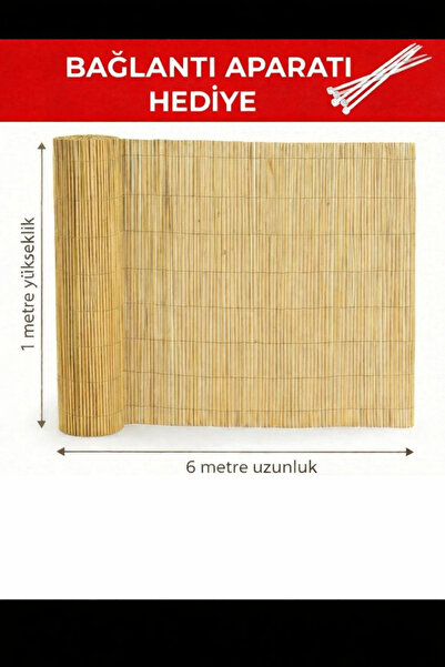 Hasır Dünyam Doğal Kamış Hasır Çit 1m x 6m | Bahçe Çiti , Balkon Çiti, Bambu ...