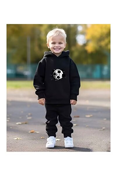 AEMİ سترة رياضية للأطفال مطبوعة على شكل كرة مع قبعة وسروال رياضي - طقم علوي و...