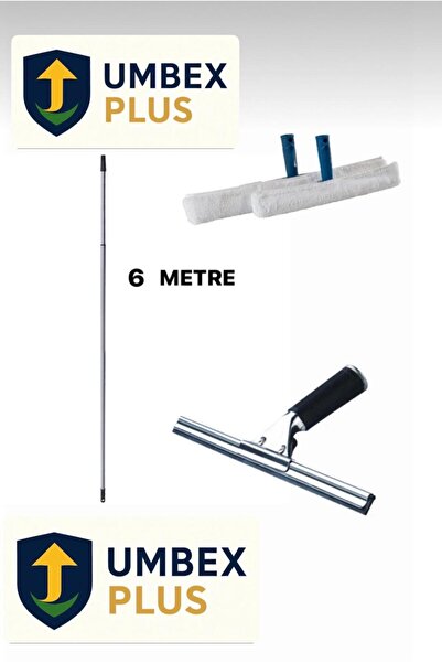 UMBEX PLUS UMBEX -Cam Temizlik Seti 6 Metre Teleskopik Uzayabilen Metal Sap 3...