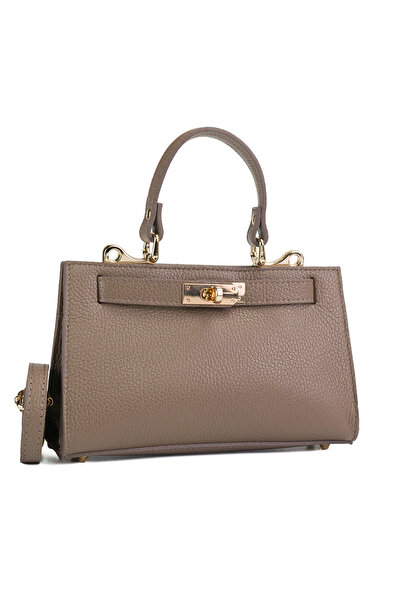 Posete Fagaras Helge Leather Purse - Taupe, Casual Bag Made of Genuine Leathe...