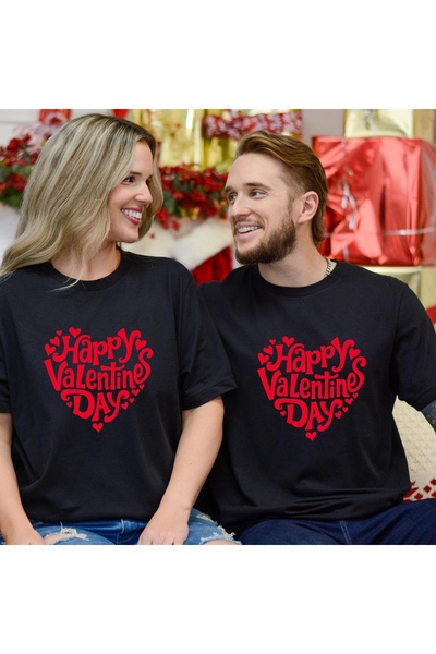 AEMİ تي شيرت كبير الحجم مطبوع عليه قلب للجنسين (يجب إضافته إلى السلة بكمية 2 ...