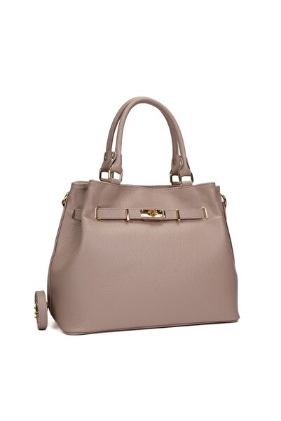 Posete Fagaras Ingrid Leather Purse - Pink - Powder, Casual Bag Made of Genui...