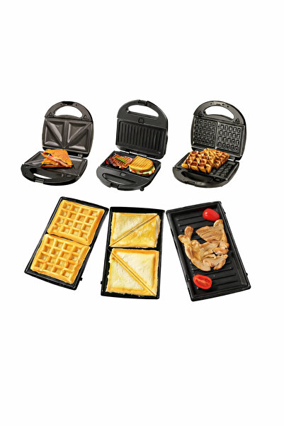 HALEY 3-in-1 Sandwich Maker – Detachable Grill & Waffle Plates, Non-Stick Bak...