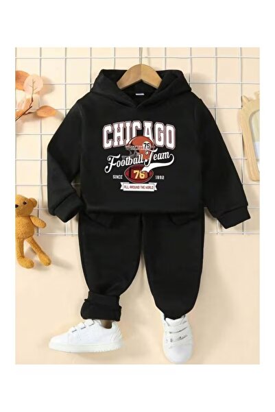 AEMİ Hanorac cu glugă și pantaloni de trening pentru copii, cu imprimeu fotba...