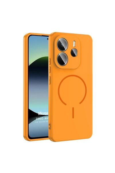 Microsonic Redmi Note 14 4G Kılıf Zeno MagSafe Turuncu