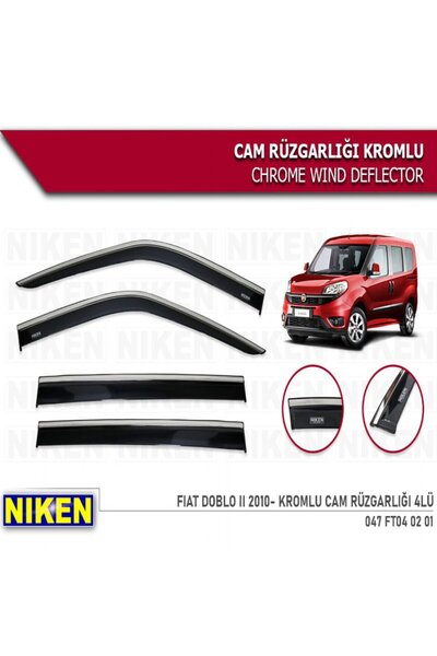 entu garaj (Amerikan Park Hediye) NIKEN FİAT DOBLO 2 2010 SONRASI 4LÜ CAM RÜZGARLIĞI KROMLU