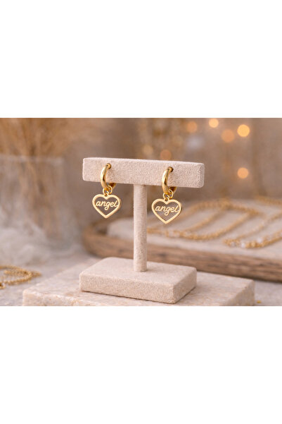 Soleildor 925 ayar Orijinal Gümüş Kişiye Özel Kalp İçinde İsim Gümüş Küpe