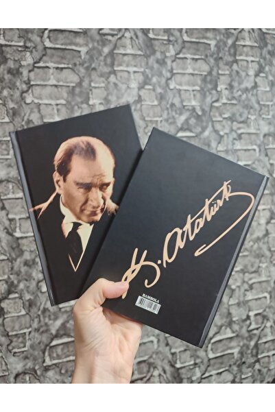 senacacollection Ataturk Hard Cover Striped 80 Sheets Notebook A5 Size