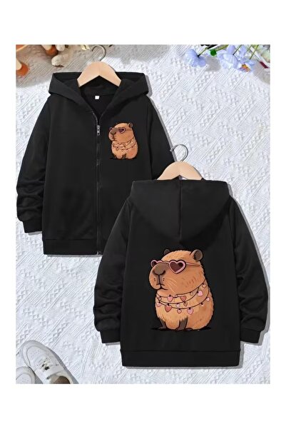 AEMİ Hanorac cu fermoar și imprimeu pe spate pentru copii