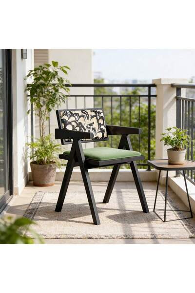 Mtanvxay كرسي استرخاء متعدد الاستخدامات بتصميم كلاسيكي من خشب المطاط ومقعد مخ...