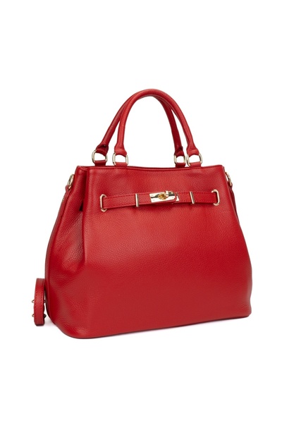 Posete Fagaras Ingrid Leather Purse - Red, Casual Bag Made of Genuine Leather...