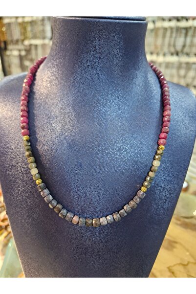 Ametist Yakut, zümrüt, safir kolye