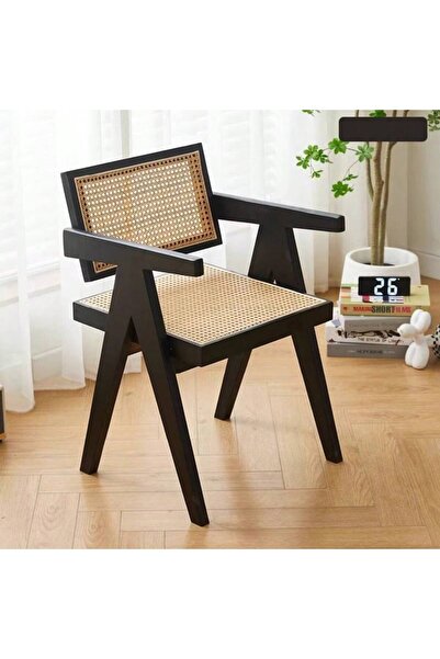 Mtanvxay Retro Rubber Wood Outdoor Armchair Velvet Fabric Dining Chair for Pa...