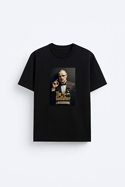 AYDESİGN Μπλουζάκι Godfather Baba με στάμπα, με λαιμόκοψη Crew Neck, Unisex, ...
