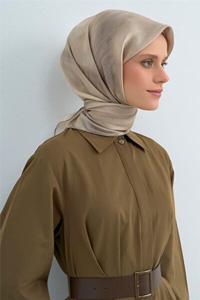 Armine Tivil Pure Silk Scarf 9513 - 85 Κρεμ Μαυρισμένο Σχέδιο