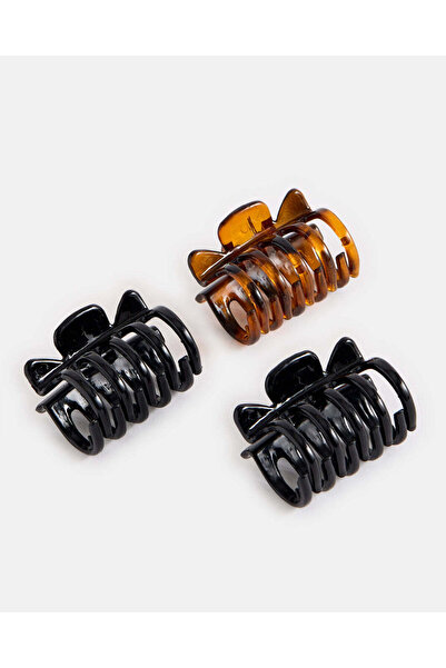 REDTAG Women Black And Brown Hair Claws Set (3 Piece)