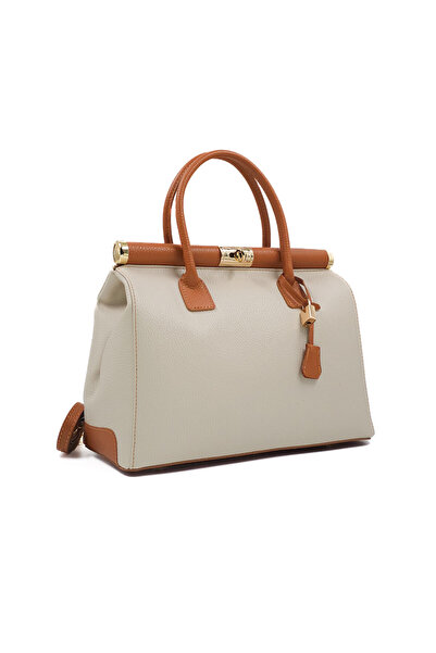 Posete Fagaras Jennifer Leather Purse - Beige-Camel, Genuine Leather Office B...