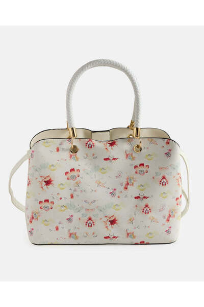 REDTAG Women White Flower Printed Day Bag