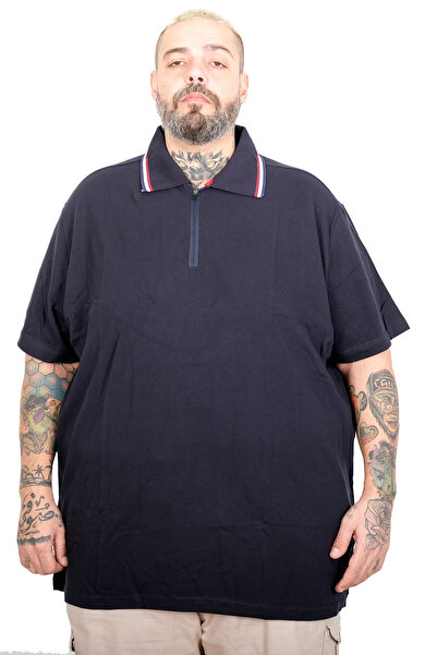 ModeXL Mode XL Великий розмір Чоловіча футболка з застібкою-блискавкою та пол...