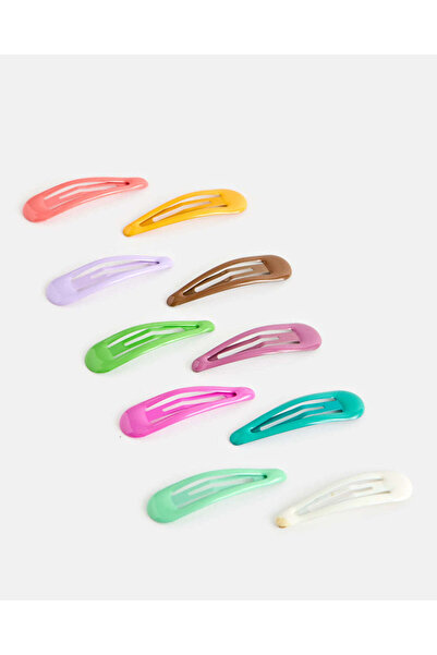 REDTAG Girls Assorted Embellished Hair Clips Set (Pack of 10)