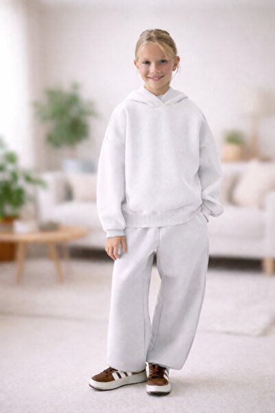 YAKAMEL Παιδικό σετ φόρμας με κουκούλα, 3 κλωστών, ριγέ, με δέσιμο στη μέση, ...