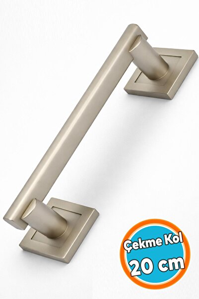 NZB Çekme Kol Kare Rozetli 20 cm Saten Renk Metal Gövde Şık Modern Dayanıklı ...