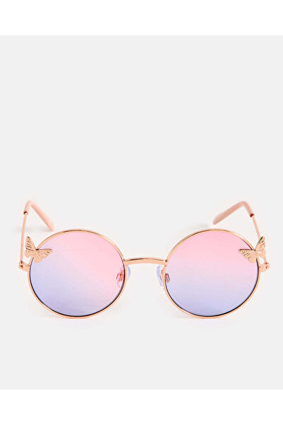 REDTAG نظارات شمسية دائرية مزينة بالذهب للبنات