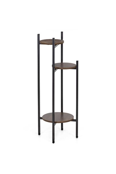 SERSIMO Flower stand, round with 3 shelves, metal and MDF structure, 32x32x81...
