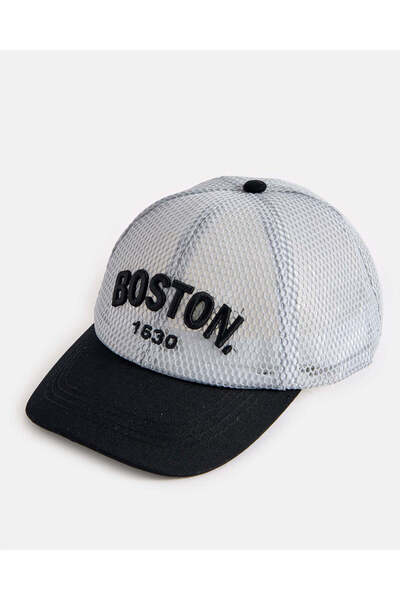 REDTAG Boys Black And White Textured Cap