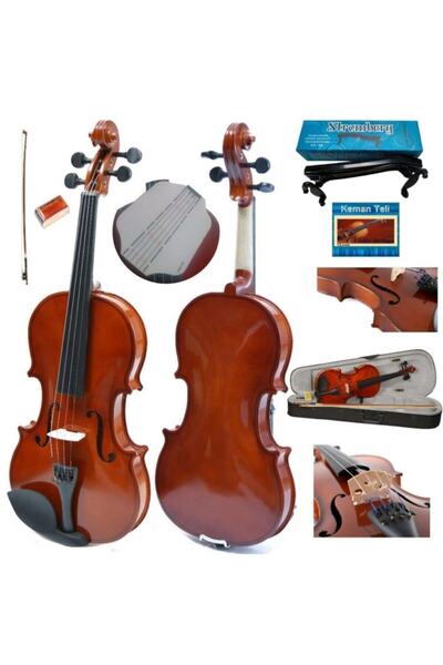Saatistan Yetişkin 4/4 Parlak Kemanı Full Set, yüksek kalite ve şıklıkınıza uygun