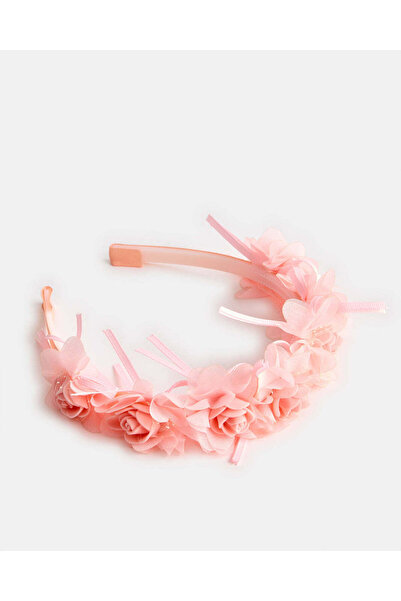 REDTAG عصابة رأس مزينة باللون الوردي للبنات