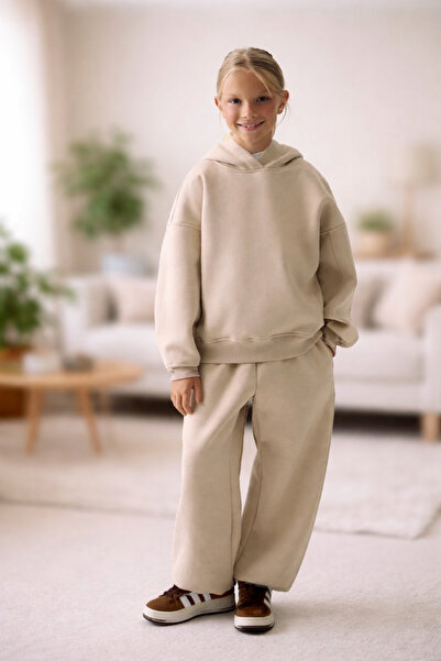 YAKAMEL Παιδικό σετ φόρμας με κουκούλα, 3 κλωστών, ριγέ, με δέσιμο στη μέση, ...