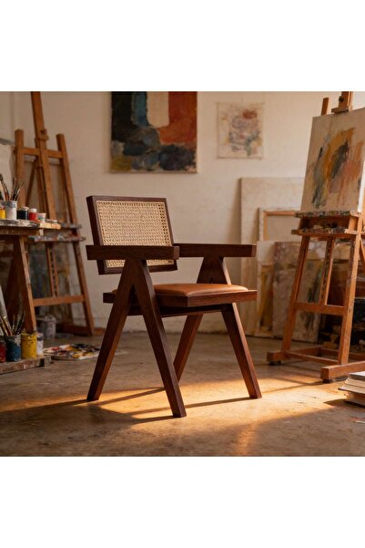 Mtanvxay كرسي استرخاء عتيق من خشب المطاط مع مقعد مخملي، مناسب للمنزل والمطبخ ...